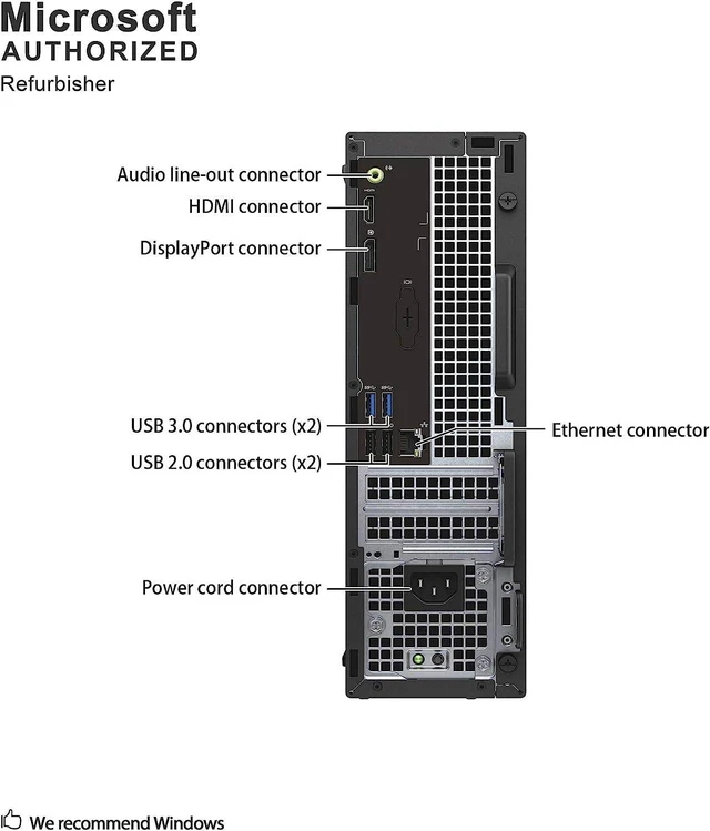 Alt view image 4 of 7 - Dell OptiPlex 3050 Small Form Factor Desktop Computer, Core i5-6500 up to 3.6GHz, 16GB DDR4, 256GB Solid State Drive, Windows 11 Pro