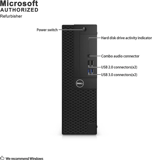 Alt view image 3 of 7 - Dell OptiPlex 3050 Small Form Factor Desktop Computer, Core i5-6500 up to 3.6GHz, 16GB DDR4, 256GB Solid State Drive, Windows 11 Pro