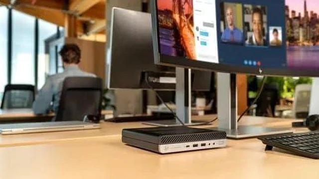 Alt view image 5 of 7 - HP EliteDesk 800G4 Mini Form Factor Desktop Computer, Core i5-8500T up to 3.5GHz, 8GB DDR4, 256GB Solid State Drive, Windows 11 Pro
