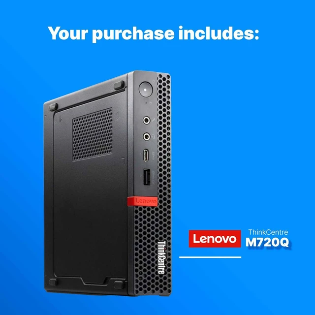 Alt view image 4 of 7 - Lenovo ThinkCentre M720Q Tiny Form Factor Desktop Computer, Core i5-8400T up to 3.3GHz, 16GB DDR4, 500GB Solid State Drive, Windows 11 Pro
