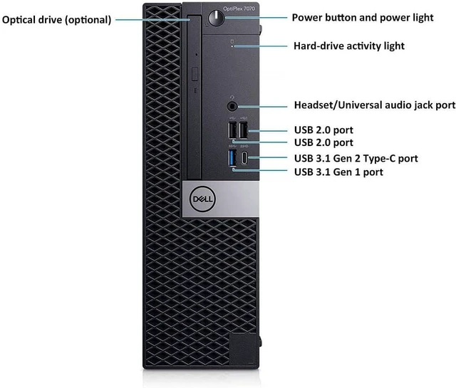 Alt view image 2 of 7 - Dell OptiPlex 7070 Small Form Factor Desktop Computer, Core i7-9700 up to 4.7GHz, 32GB DDR4, 1TB Solid State Drive, Windows 11 Pro