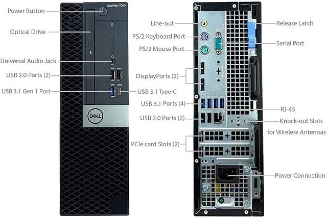 Alt view image 4 of 6 - Dell OptiPlex 7060 Small Form Factor Desktop Computer, Core i7-8700 up to 4.6GHz, 32GB DDR4, 512GB Solid State Drive, Windows 11 Pro