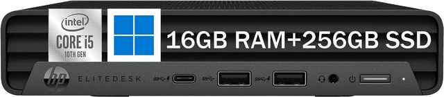Alt view image 4 of 7 - HP EliteDesk 800G6 Mini Form Factor Desktop Computer, Core i5-10500T up to 3.8GHz, 16GB DDR4, 256GB Solid State Drive, Windows 11 Pro