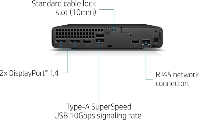 Alt view image 3 of 7 - HP EliteDesk 800G6 Mini Form Factor Desktop Computer, Core i5-10500T up to 3.8GHz, 16GB DDR4, 256GB Solid State Drive, Windows 11 Pro