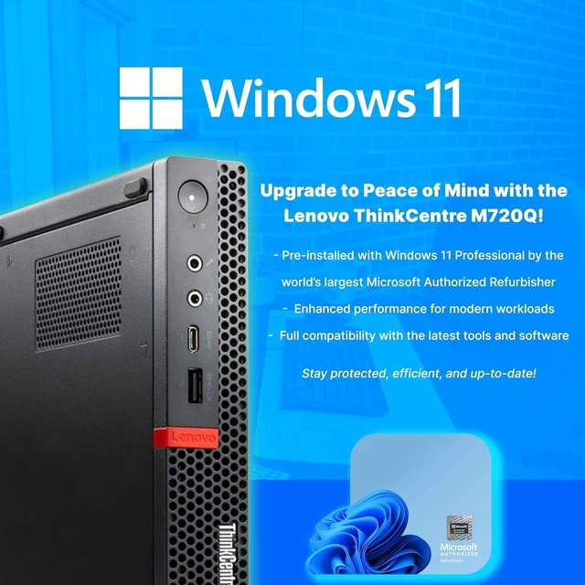 Alt view image 7 of 7 - Lenovo ThinkCentre M720Q Tiny Form Factor Desktop Computer, Core i5-8400T up to 3.3GHz, 32GB DDR4, 1TB Solid State Drive, Windows 11 Pro