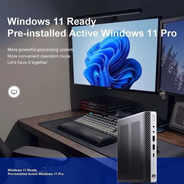 Alt view image 6 of 7 - HP ProDesk 600G3 Mini Form Factor Desktop Computer, Core i5-6500T up to 3.1GHz, 8GB DDR4, 256GB Solid State Drive