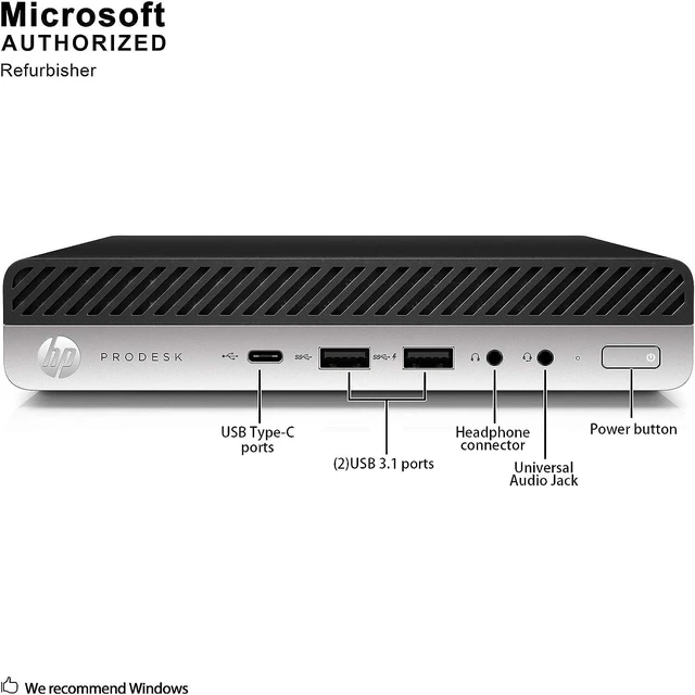 Alt view image 4 of 7 - HP ProDesk 600G3 Mini Form Factor Desktop Computer, Core i5-6500T up to 3.1GHz, 8GB DDR4, 256GB Solid State Drive