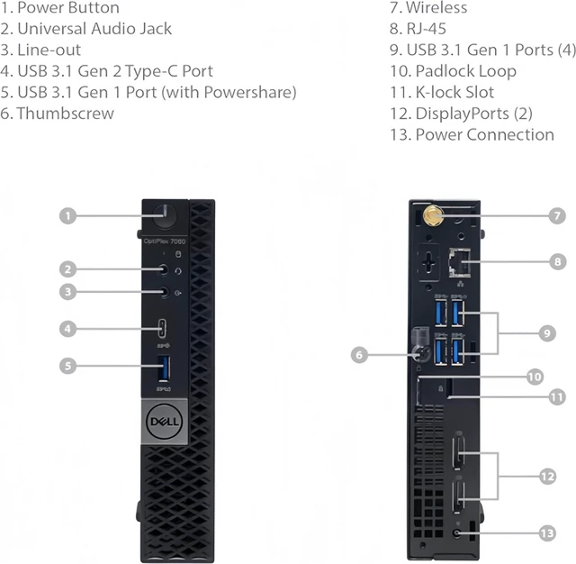 Alt view image 2 of 6 - Dell OptiPlex 7060 Mini Form Factor Desktop Computer, Core i5-8500T up to 3.5GHz, 16GB DDR4, 512GB Solid State Drive