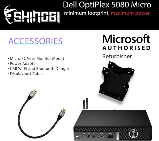 Alt view image 4 of 7 - Dell OptiPlex 5080 Mini Form Factor Desktop Computer, Core i5-10500T up to 3.8GHz, 32GB DDR4, 1TB Solid State Drive, Windows 11 Pro