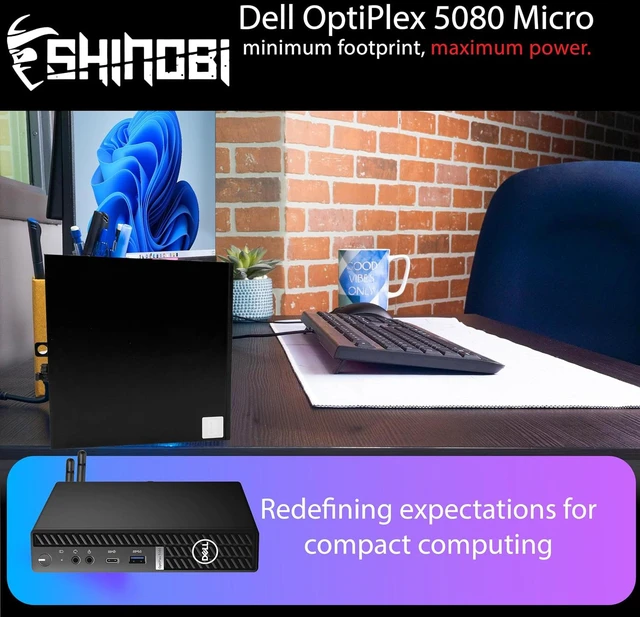 Alt view image 7 of 7 - Dell OptiPlex 5080 Mini Form Factor Desktop Computer, Core i5-10500T up to 3.8GHz, 32GB DDR4, 1TB Solid State Drive, Windows 11 Pro