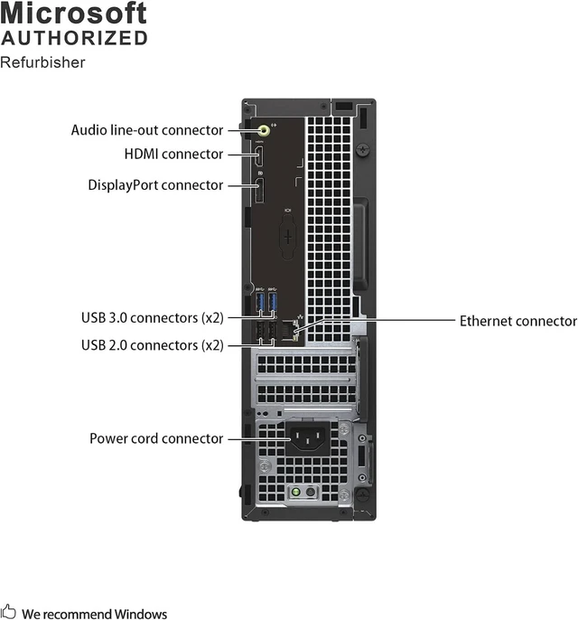Alt view image 2 of 5 - Dell OptiPlex 3040 Small Form Factor Desktop Computer, Core i3-6100 up to 3.7GHz, 8GB RAM, 256GB Solid State Drive, Windows 11 Pro