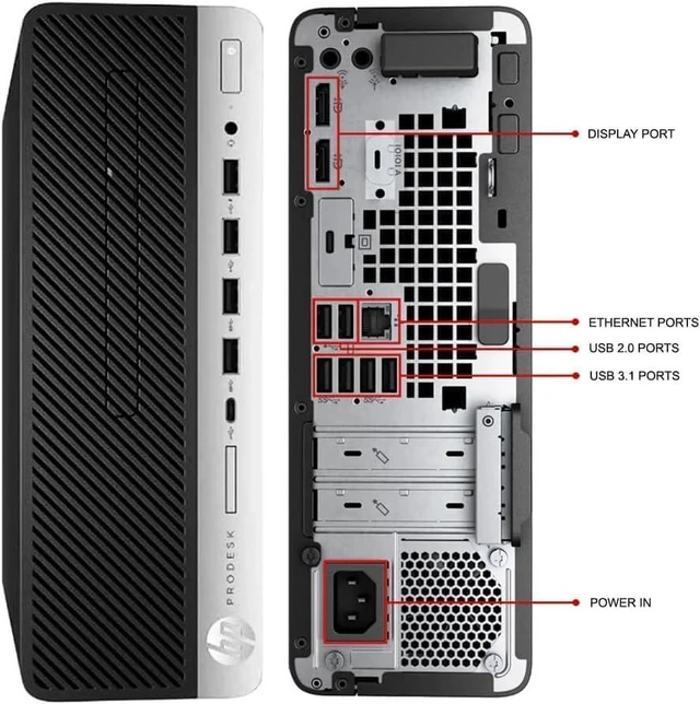 Alt view image 4 of 5 - HP ProDesk 600G5 Small Form Factor Desktop Computer, Core i5-9500 up to 4.4GHz, 16GB DDR4, 512GB Solid State Drive, Windows 11 Pro