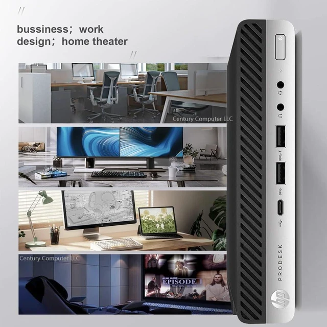 Alt view image 6 of 7 - HP EliteDesk 800G3 Mini Form Factor Desktop Computer, Core i5-6500T up to 3.1GHz, 8GB DDR4, 256GB Solid State Drive, Windows 11 Pro