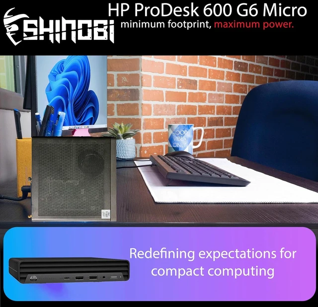 Alt view image 6 of 6 - HP ProDesk 600G6 Mini Form Factor Desktop Computer, Core i5-10500T up to 3.8GHz, 16GB DDR4, 512GB Solid State Drive, Windows 11 Pro
