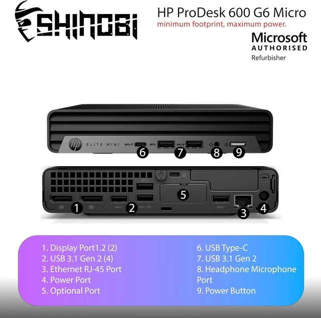 Alt view image 3 of 6 - HP ProDesk 600G6 Mini Form Factor Desktop Computer, Core i5-10500T up to 3.8GHz, 16GB DDR4, 512GB Solid State Drive, Windows 11 Pro
