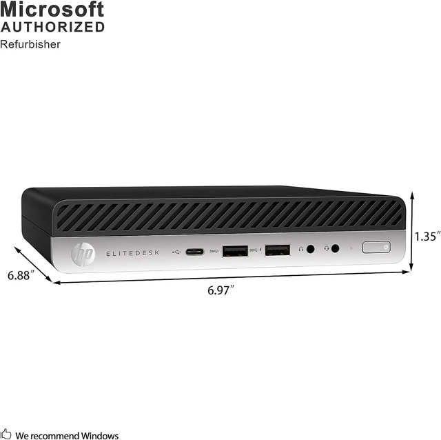 Alt view image 4 of 7 - HP EliteDesk 800G3 Mini Form Factor Desktop Computer, Core i5-6500T up to 3.1GHz, 16GB DDR4, 512GB Solid State Drive, Windows 11 Pro