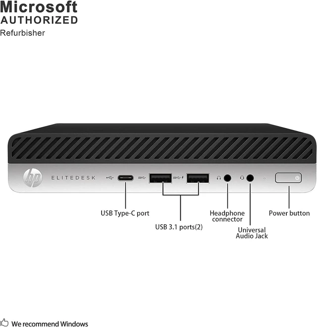Alt view image 6 of 7 - HP EliteDesk 800G3 Mini Form Factor Desktop Computer, Core i5-6500T up to 3.1GHz, 16GB DDR4, 512GB Solid State Drive, Windows 11 Pro