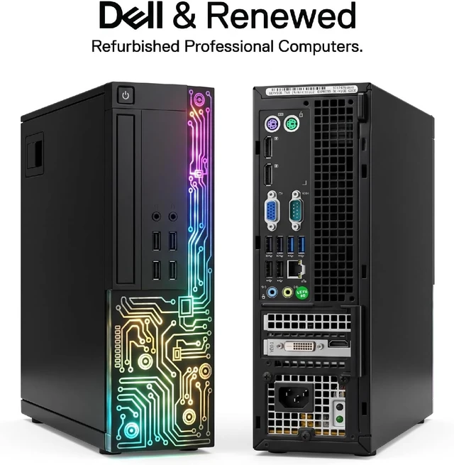 Alt view image 5 of 6 - Dell OptiPlex RGB Desktop Computer PC, Intel Core i7, 16G RAM, 512G SSD, 22 inch FHD Monitor, RGB Keyboard & Mouse, RGB BT Sound Bar, Webcam, WiFi, BT 5.0, Windows 11 Pro