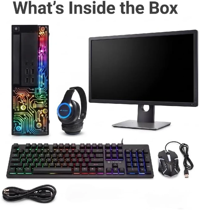 Alt view image 3 of 6 - Dell OptiPlex RGB Desktop Computer PC, Intel Core i7, 16G RAM, 512G SSD, 22 inch FHD Monitor, RGB Keyboard & Mouse, RGB BT Sound Bar, Webcam, WiFi, BT 5.0, Windows 11 Pro