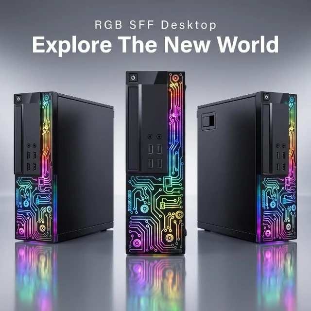 Alt view image 6 of 6 - Dell OptiPlex RGB Desktop Computer PC, Intel Core i7, 16G RAM, 512G SSD, 22 inch FHD Monitor, RGB Keyboard & Mouse, RGB BT Sound Bar, Webcam, WiFi, BT 5.0, Windows 11 Pro