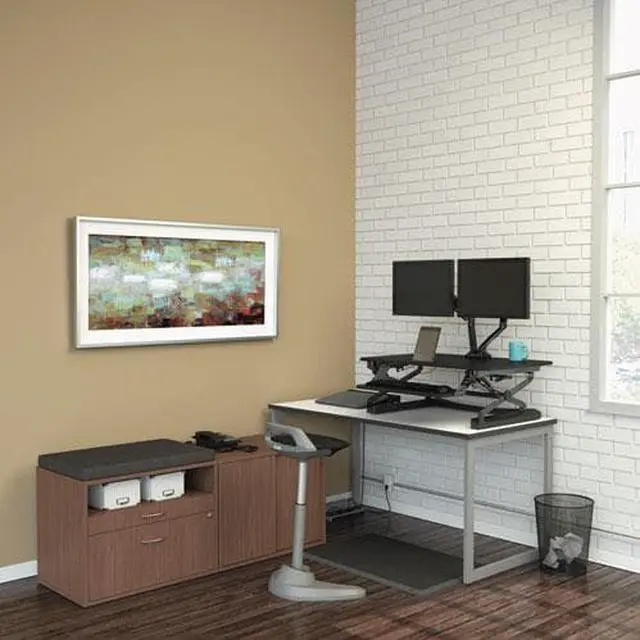 Alt view image 7 of 20 - Alera Open Office Low Storage Cabinet Credenza 29 1/2 x 19 1/8x 22 7/8 Walnut LS593020WA