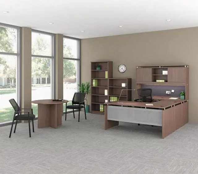 Alt view image 5 of 20 - Alera - VA635632WA - Alera Valencia Series Bookcase, Four-Shelf, 31 3/4w x 14d x 55h, Modern Walnut