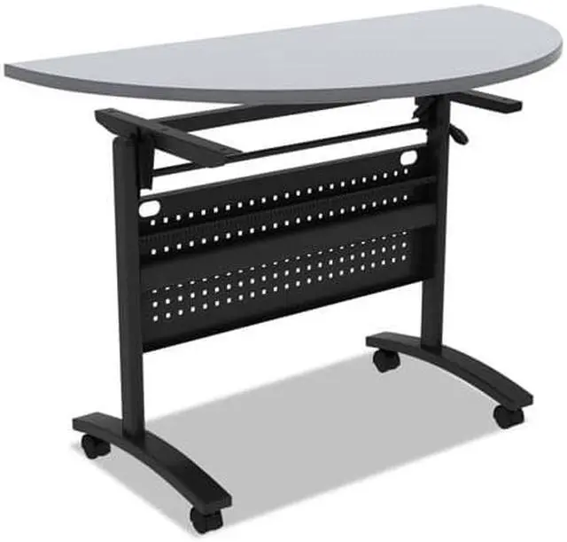 Alt view image 5 of 16 - Alera Valencia Flip Training Table Base, Modesty Panel, 24-1/2w x 19-3/4d, Black