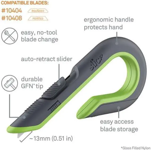 Alt view image 4 of 20 - Slice Ceramic Box Cutter W/ Auto Retracting Blade, Green