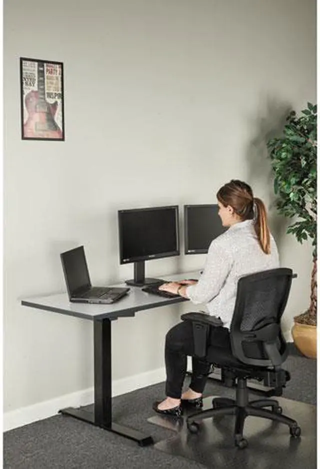 Alt view image 8 of 20 - 2-Stage Electric Adjustable Table Base, 27 1/4" to 47 1/4" High, Black