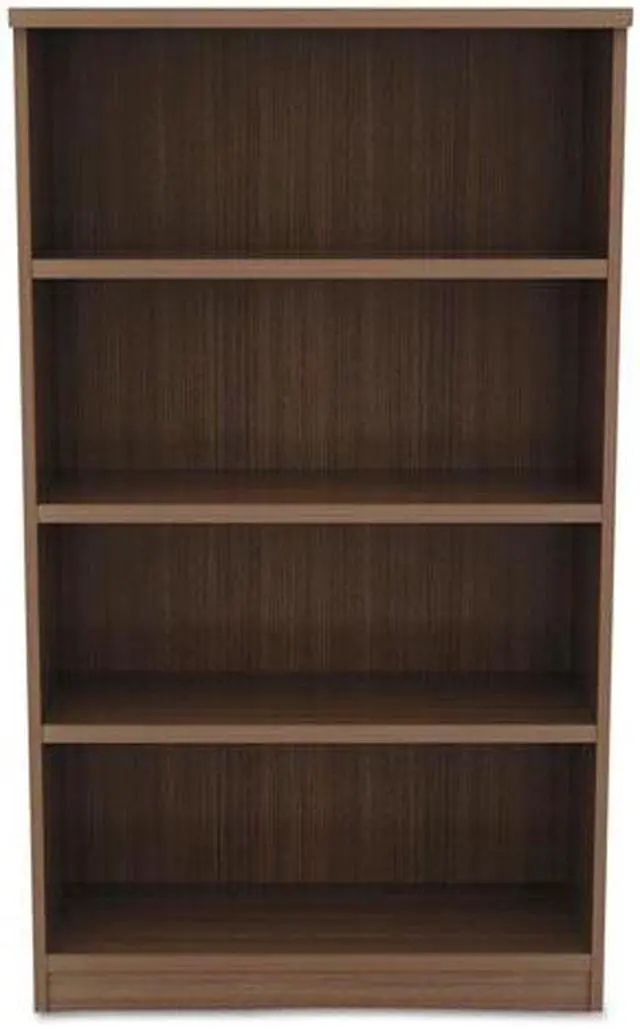 Alt view image 4 of 20 - Alera - VA635632WA - Alera Valencia Series Bookcase, Four-Shelf, 31 3/4w x 14d x 55h, Modern Walnut
