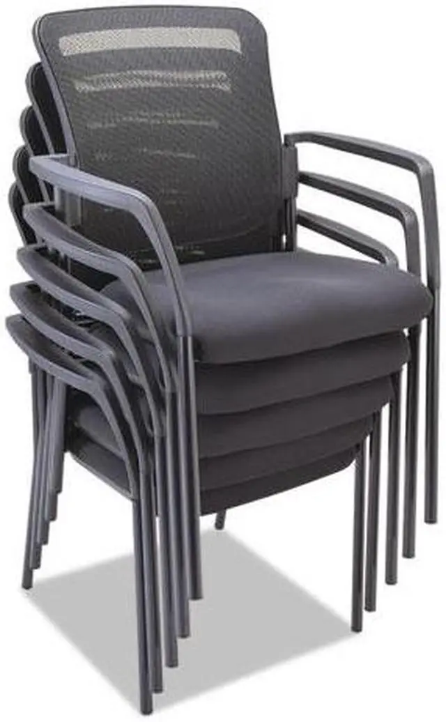 Alt view image 5 of 20 - Alera - EL4314 - Mesh Guest Stacking Chair, Black