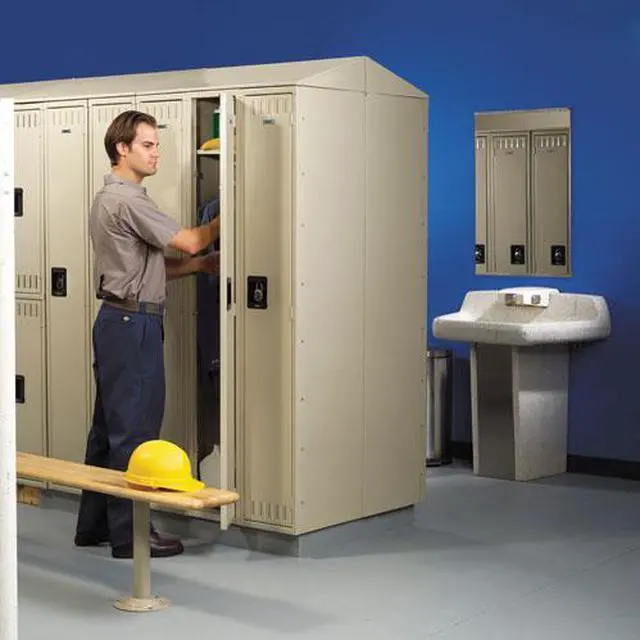 Alt view image 7 of 8 - Sixteen Box Compartments & Coat Bar, 72w X 18d X 72h, Sand