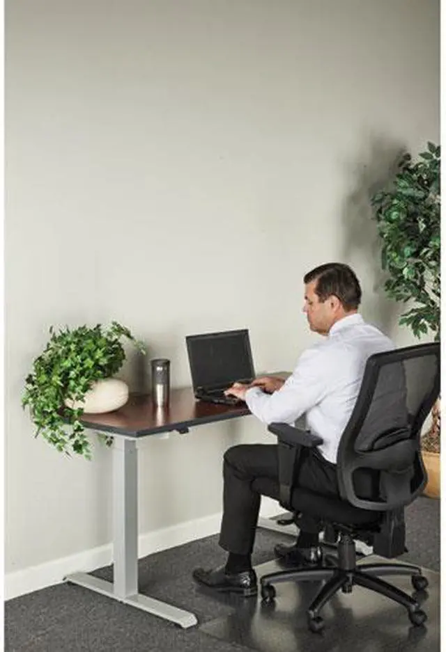 Alt view image 7 of 20 - 2-Stage Electric Adjustable Table Base, 27 1/4" To 47 1/4" High, Gray