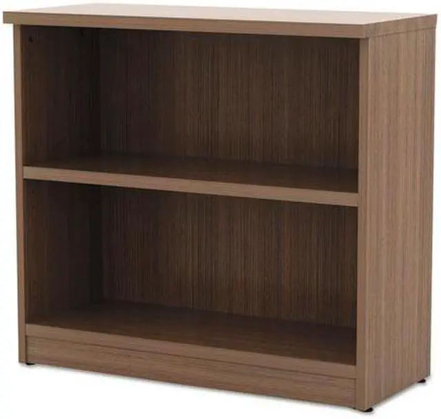 Alt view image 7 of 20 - Alera - VA633032WA - Alera Valencia Series Bookcase, Two-Shelf, 31 3/4w x 14d x 29 1/2h, Modern Walnut