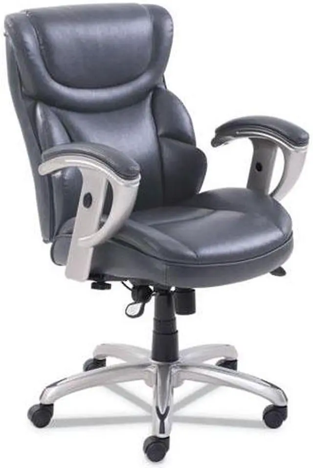 Main image of Emerson Task Chair, 21 1/4w x 19 3/4d x 21 3/4h Seat, Gray Leather