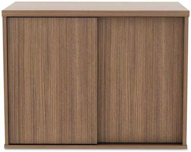 Alt view image 5 of 20 - Alera Open Office Low Storage Cabinet Credenza 29 1/2 x 19 1/8x 22 7/8 Walnut LS593020WA