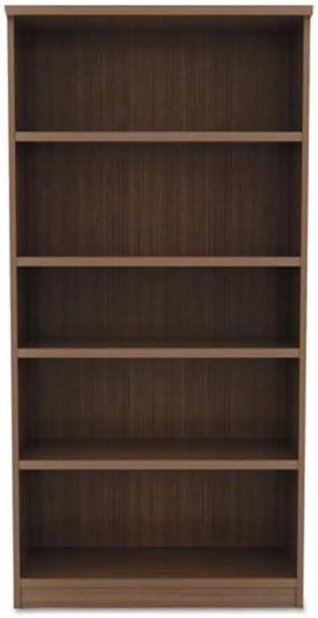 Alt view image 3 of 17 - Alera - VA636632WA - Alera Valencia Series Bookcase, Five-Shelf, 31 3/4w x 14d x 65h, Modern Walnut