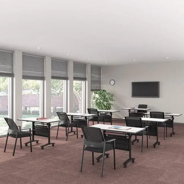 Alt view image 5 of 20 - Reversible Laminate Table Top, Rectangular, 47 5/8w x 23 5/8d, White/Gray