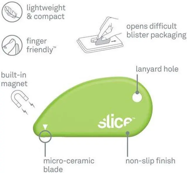 Alt view image 4 of 16 - SLICE 00200 Safety Cutter, Fixed Blade, Straight, General Purpose, ABS
