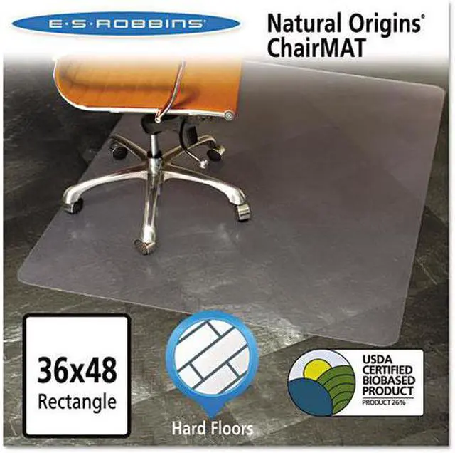 Alt view image 5 of 15 - ES Robbins Natural Origins Chair Mat For Hard Floors 36 x 48 Clear 143007