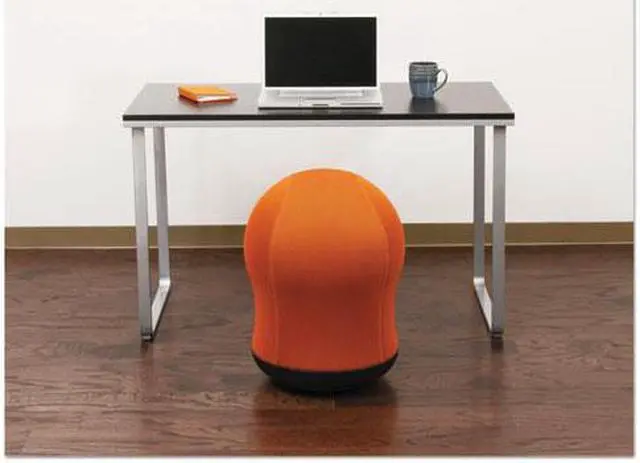 Alt view image 6 of 12 - Safco - 4760OR - Zenergy Swivel Ball Chair, 17 1/2 Diameter x 23 High, Orange Mesh