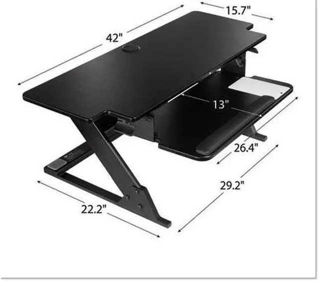 Alt view image 3 of 20 - 3M SD70B Precision Standing Desk XL Easy Lift, Primary Work Surface Large Enough to Fit Two 27" Monitors and Lift Up to 45 lbs - Black - MMM SD70B