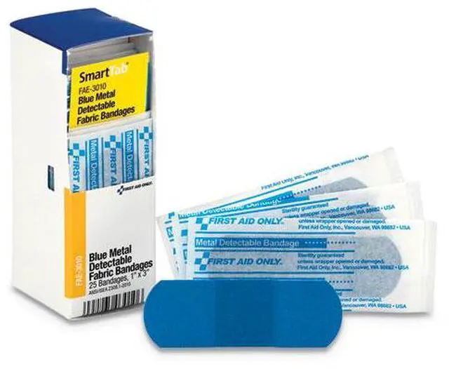 Alt view image 4 of 20 - First Aid Only Refill f/SmartCompliance Gen Cabinet Blue Metal Detectable Bandages 1x3 25/Bx FAE3010