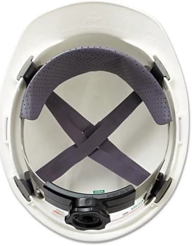 Alt view image 6 of 13 - MSA Safety 477482 Large V-Gard Slotted White Hard Hat w/ Fas-Trac III Suspension