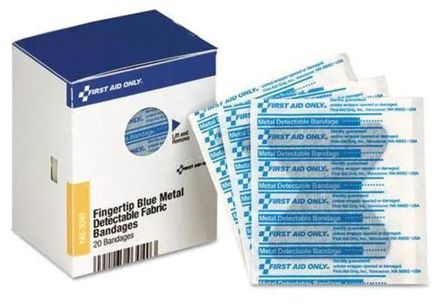 Main image of SmartCompliance Blue Metal Detectable Bandages,Fingertip,1 3/4x2, 20 Bx, 24/Ct