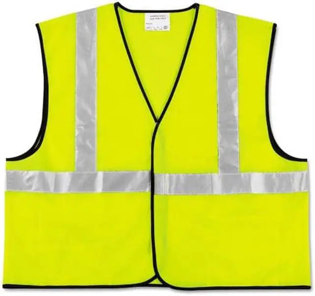 Alt view image 2 of 4 - Crews VCL2SLXL Class 2 Safety Vest, Fluorescent Lime w/Silver Stripe, Polyester, XL