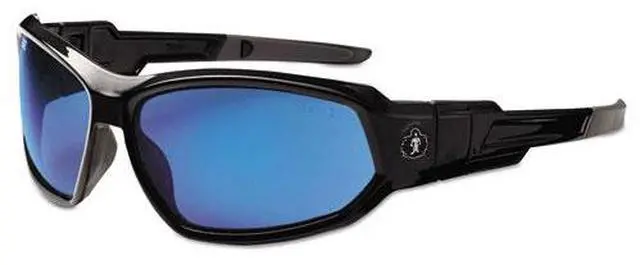 Alt view image 4 of 11 - Ergodyne 56092 Skullerz Loki Safety Glass/Goggle, Black Frame/Blue Mirror Lens,Nylon/Polycarb