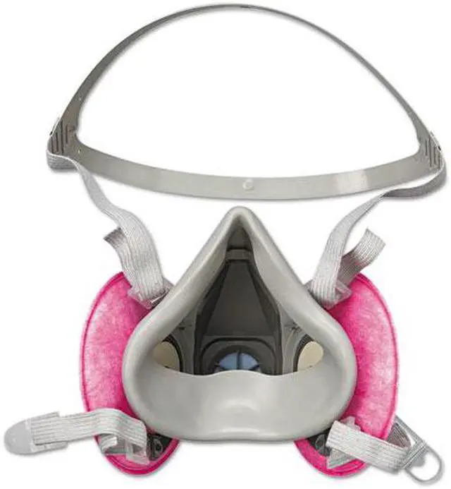 Alt view image 4 of 17 - 3M 07002 Half Facepiece Respirator 6291, Medium w/ Particulate Filters