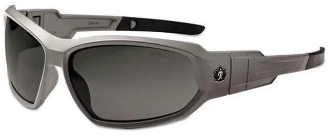 Alt view image 4 of 9 - Ergodyne 56133 Skullerz Loki Safety Glass/Goggle, Matte Gray Frame/Smoke Lns, Af,Nylon/Polycarb