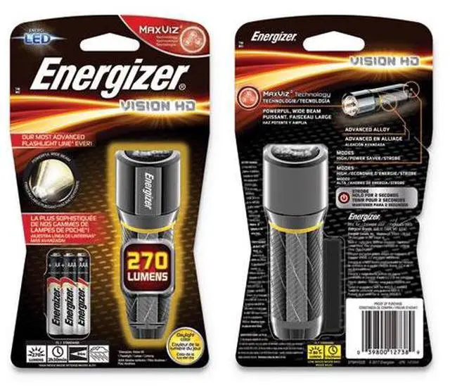 Alt view image 11 of 20 - Energizer Vision HD 3AAA Performance Metal Flashlight